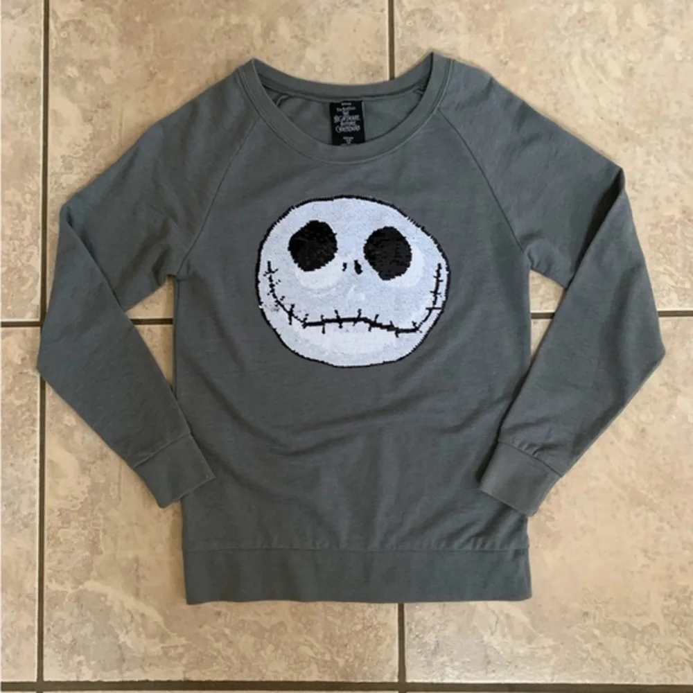 Disney Nightmare Before Christmas Jack Skellington Reversible Sequin Sweatshirt